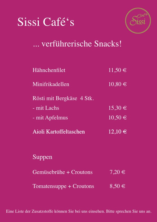 Sissi Café ...verführerische Snacks!
